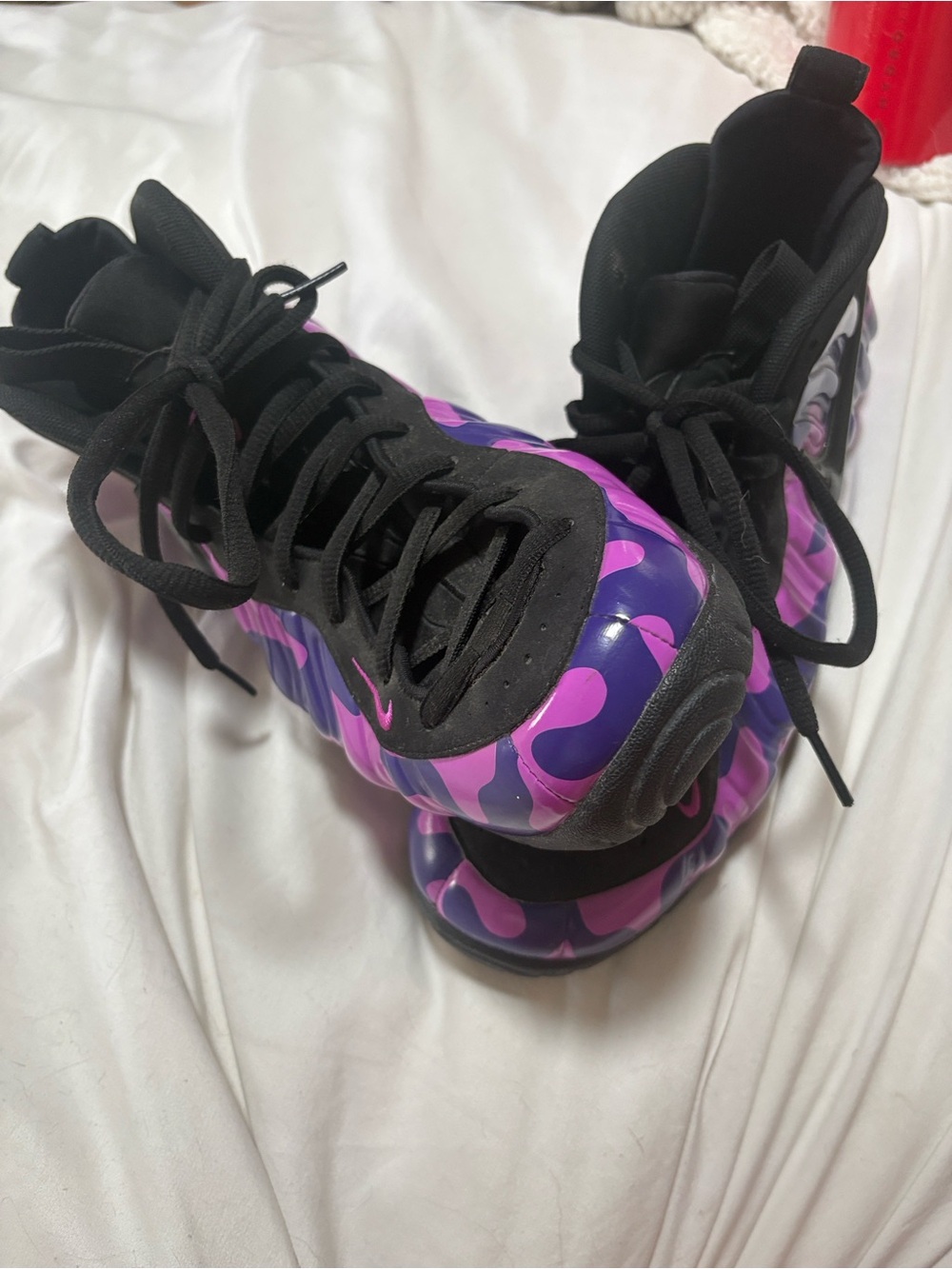 Nike' Purple Camo Foamposite Sneakers - Picture 6 of 6
